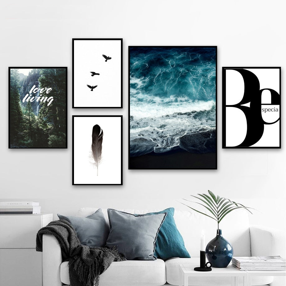 forest-blue-ocean-quote-landscape-wall-art-canvas-painting-posters-and-prints-nordic-poster-wall-pictures-for-living-room-decor